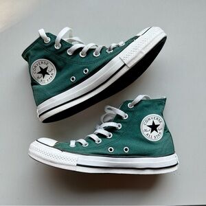 High Top Forest Green Converse, Womens 7/Mens 5